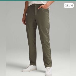 Lululemon ABC Pant Slim 5-Pocket Warpstreme Olive Green Reflective